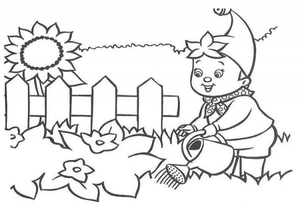 Лето раскраска для детей