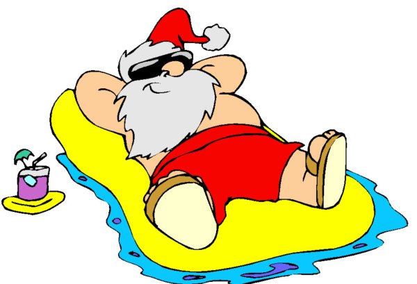 Дед Мороз лежит