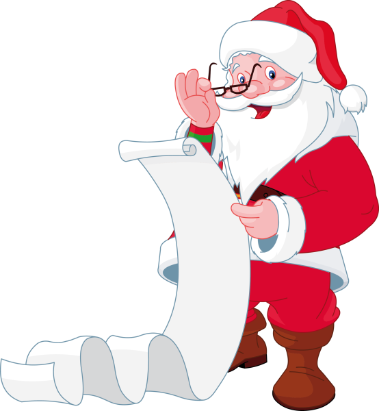 Свиток Деда Мороза на прозрачном фоне