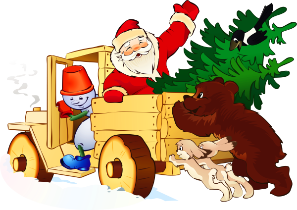 Новогодний грузовик с елкой