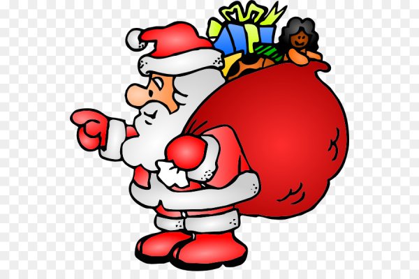 Дед Мороз с подарками мультяшный