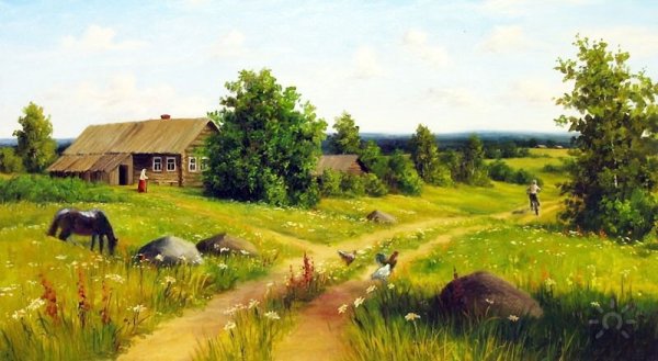 Художник Сергей Курицын Деревенские просторы