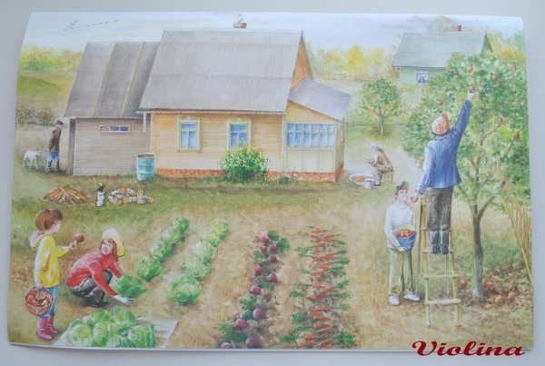 Картины дети в деревне