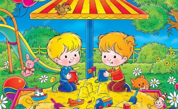 Участок для прогулок в детском саду