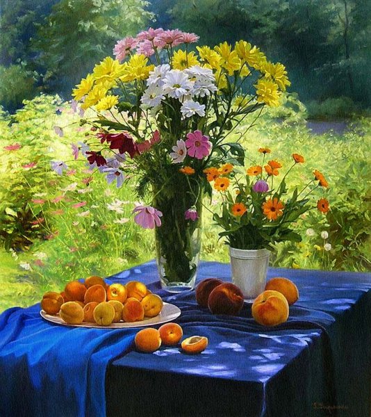 Натюрморт корзина с ягодами