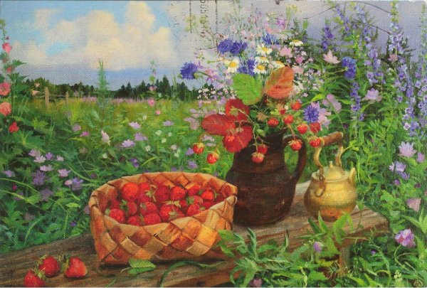 Летний натюрморт с полевыми цветами