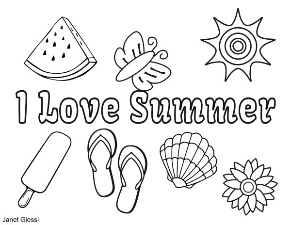 Надпись лето для раскрашивания