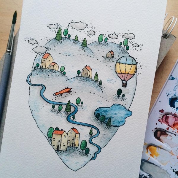 Новогодние рисунки в скетчбук легко