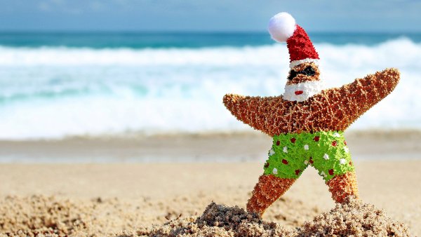 Снеговик на пляже