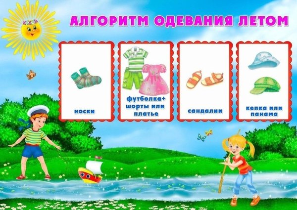 Алгоритм одевания ребенка в саду весной