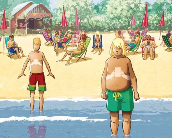 Карикатуры на пляже
