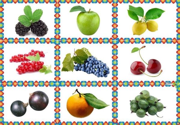 Лото игра фрукты и ягоды