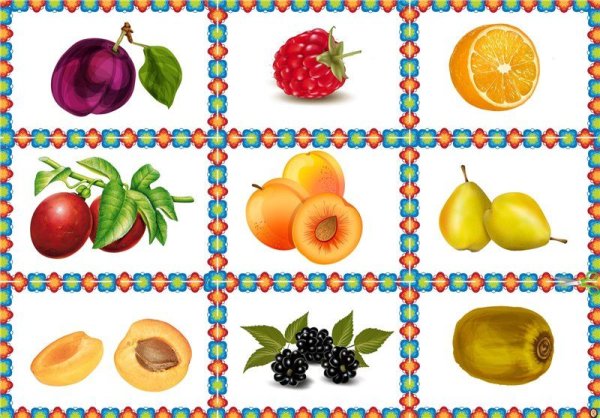 Лото игра фрукты и ягоды