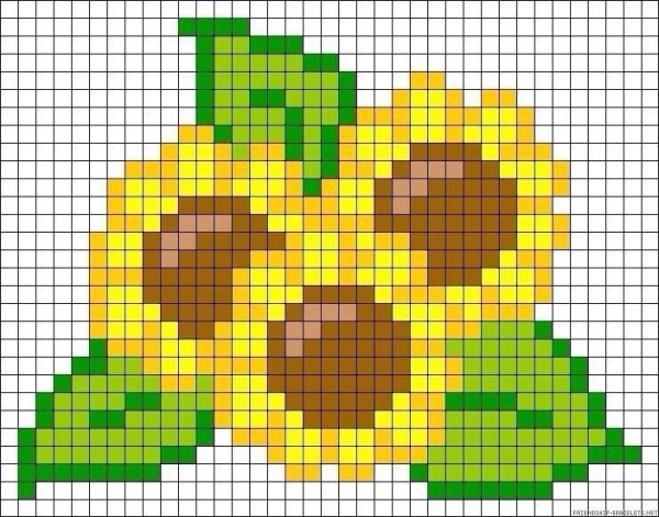 Рисунки по клеточкам летние