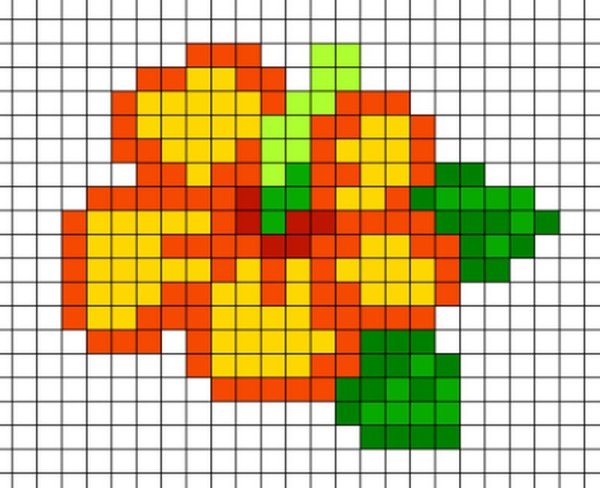 Рисунки по клеточкам в тетради цветные