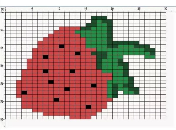 Рисование по клеточкам фрукты