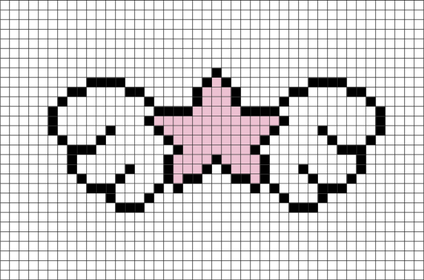 Цветы по клеточкам в тетради