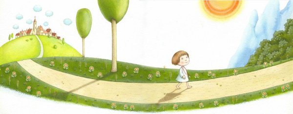 Мальчик бежит в школу