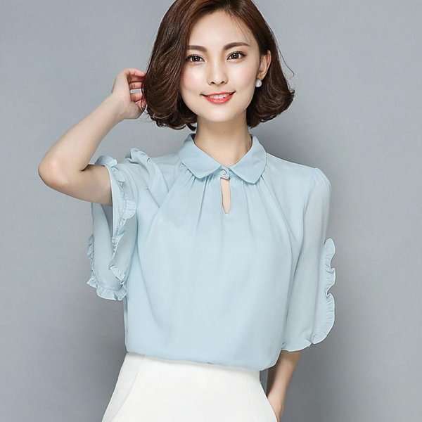 Рубашка в мелкий цветочек женская