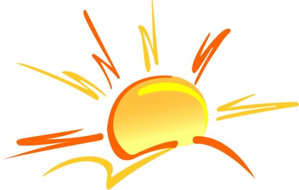 Логотип на фоне солнца