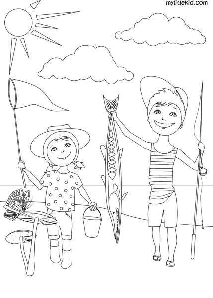 Раскраска летние каникулы