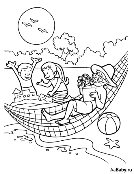 Летние раскраски для детей