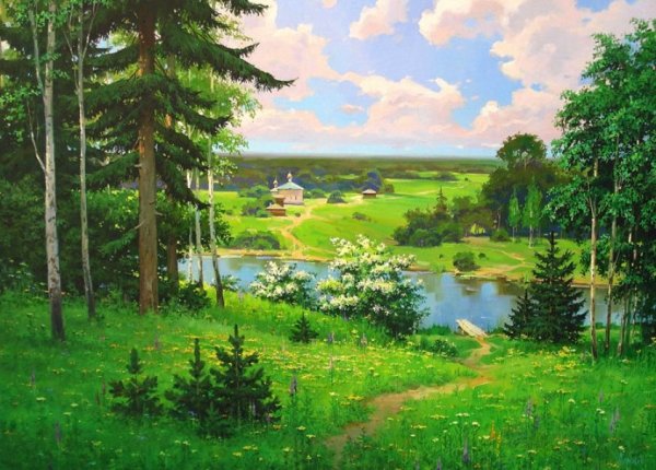 Борис Щербаков летний пейзаж