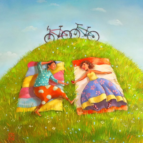 Влюбленные на лугу