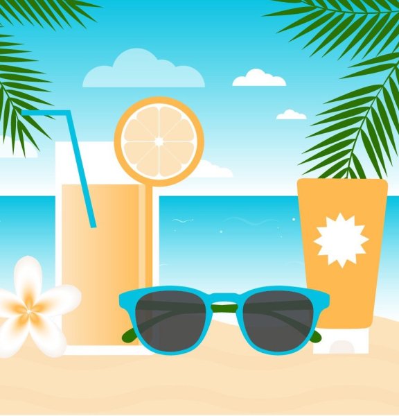 Пляж Векторная иллюстрация