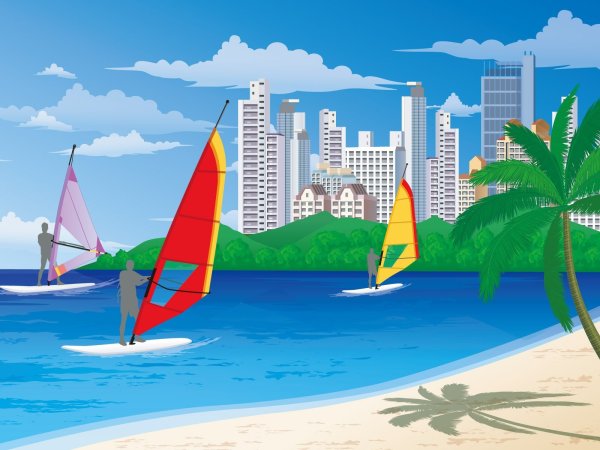 Векторное изображение пляж