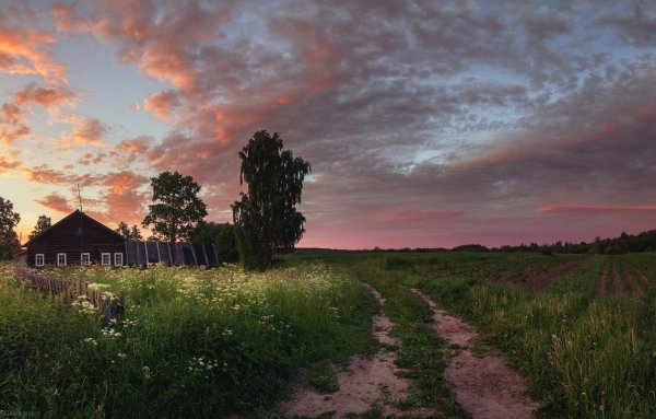 Летний закат в деревне
