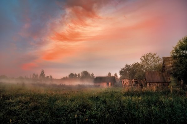 Закат в деревне