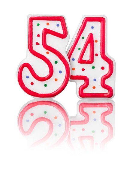 Цифра 54 с днём рождения