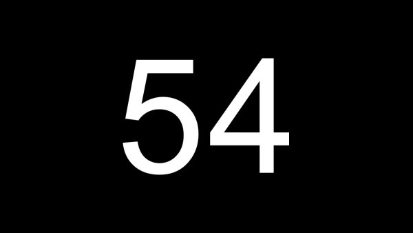 Цифра 54 на темном фоне