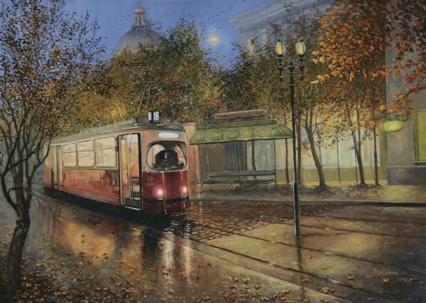 Пятигорск осень трамвай