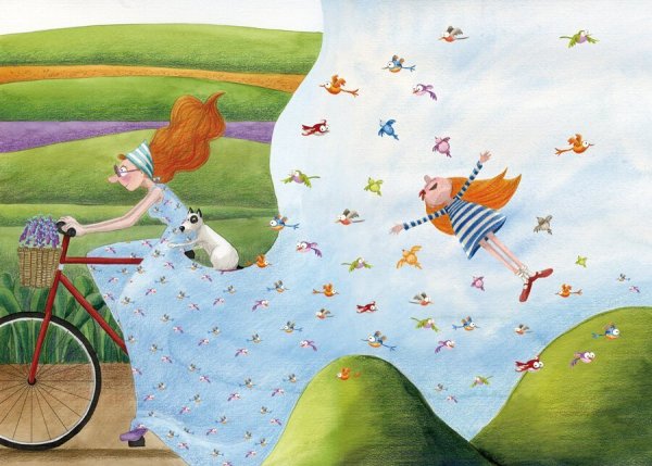 Летний пейзаж с подсолнухами