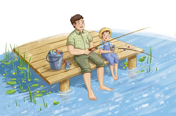 Дети на рыбалке