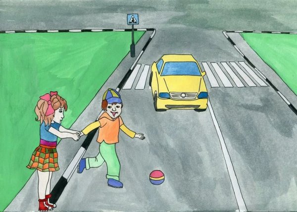 Рисунок на тему безопасность на дороге