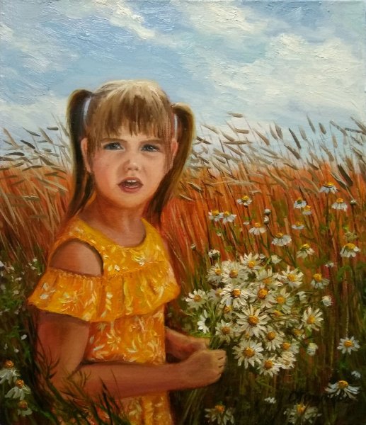 Портрет с ромашками