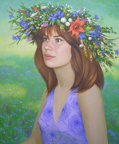 Художник Гусев Владимир деревенская Идиллия