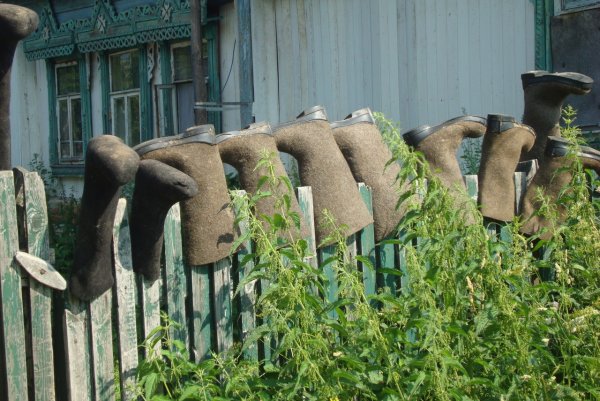 Валенки на заборе