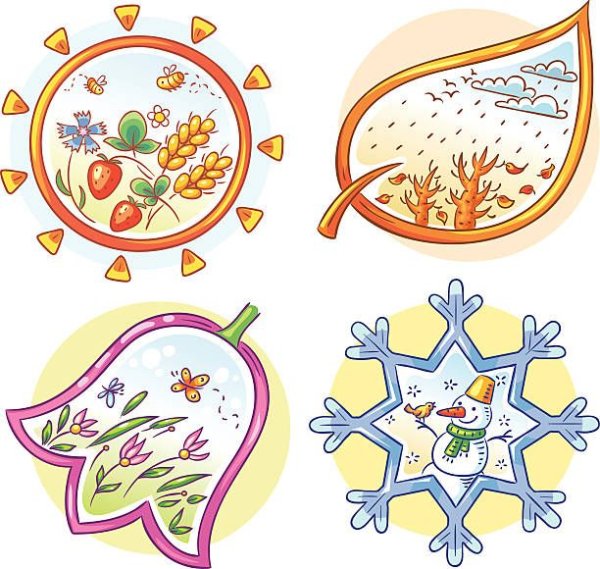 Значки по временам года