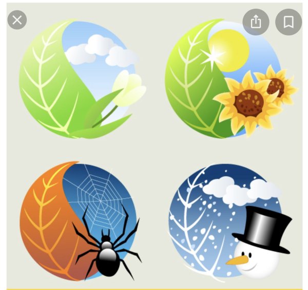 Времена года значки