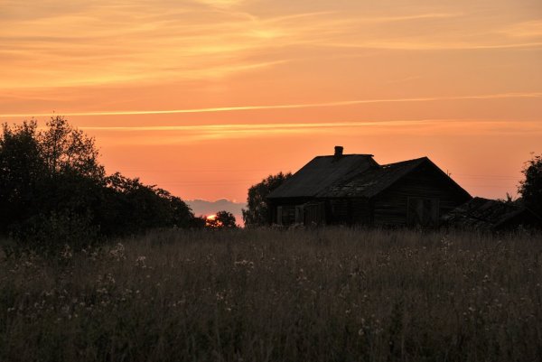 Ночная деревня летом