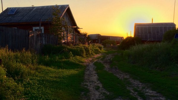 Закат в деревне