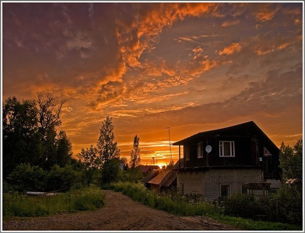 Закат в деревне
