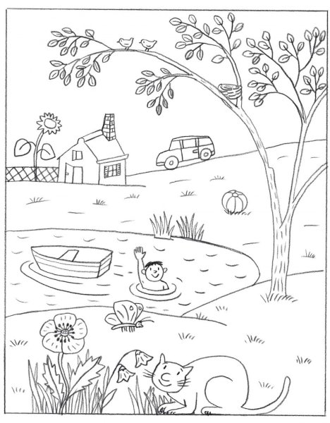 Раскраска цветы на Поляне