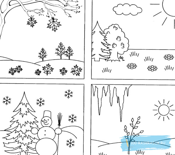 Лето раскраска для детей