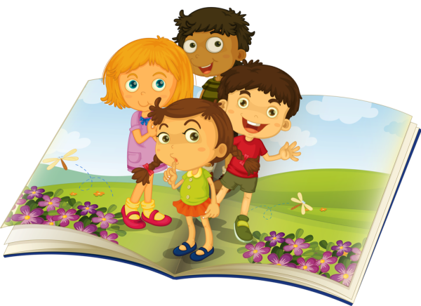 Мультяшные дети на природе