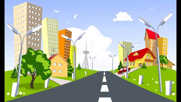 Мультяшная дорога в городе